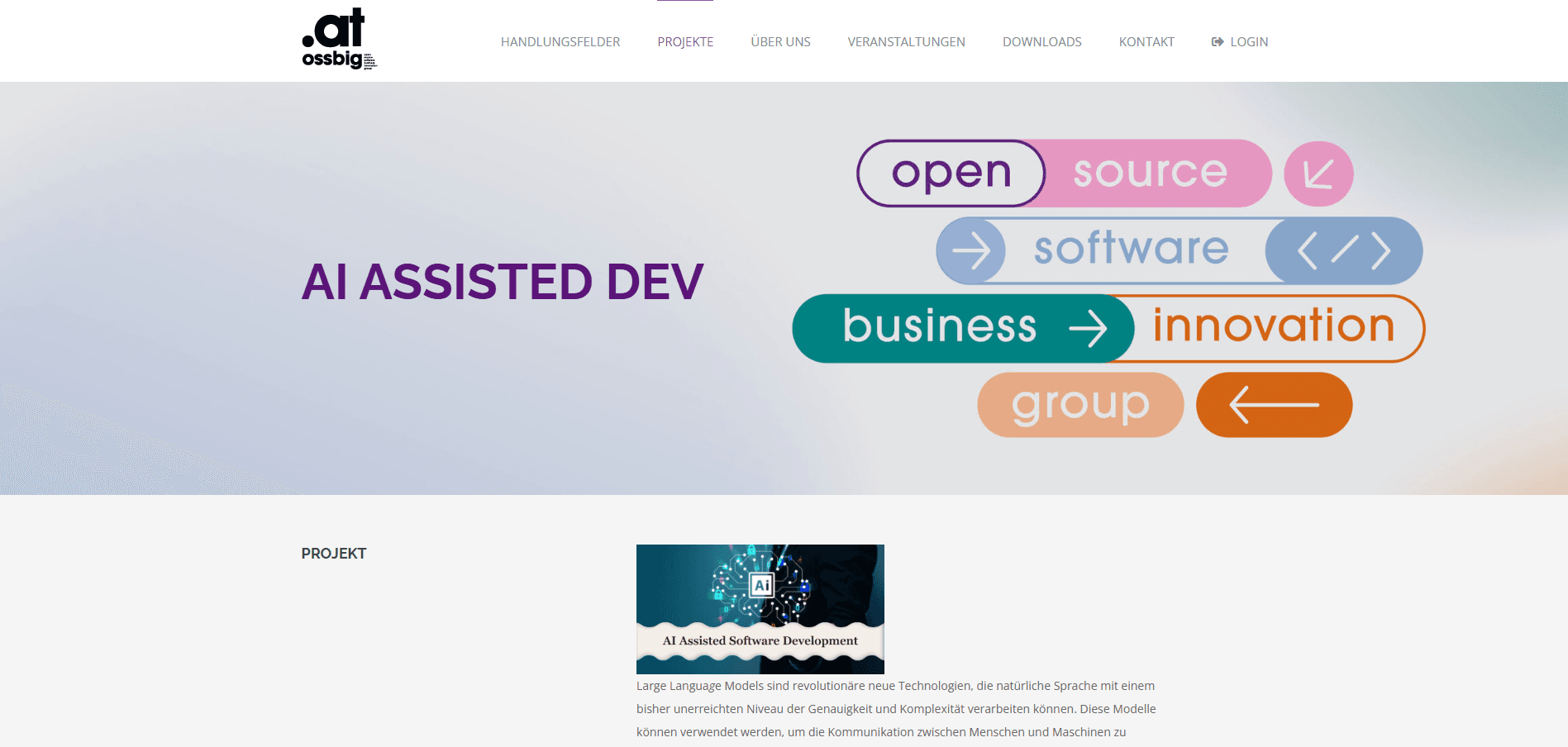 AI Assisted Software Development paper header from OSSBiG Austria
